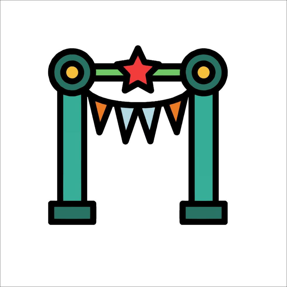 A colorful arch with a star on top vector