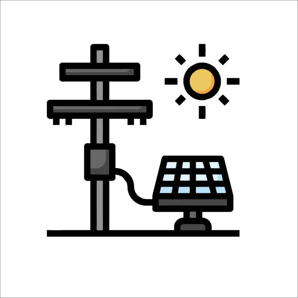 Solar power station icon illustration vector
