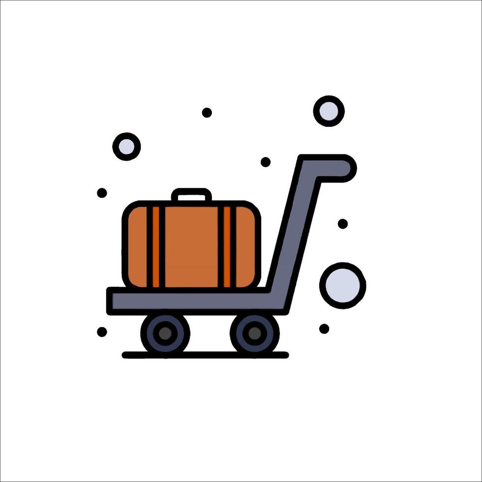 A suitcase is on a cart with a suitcase inside vector