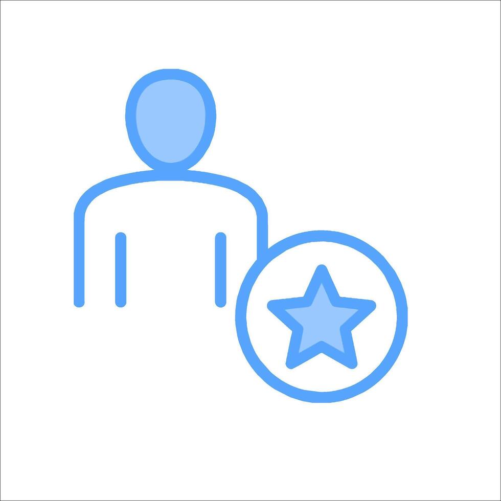 A person holding a star icon with a person in the center vector