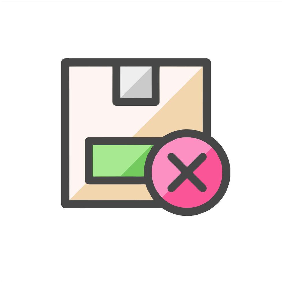 A file icon with a red cross and a green tick vector
