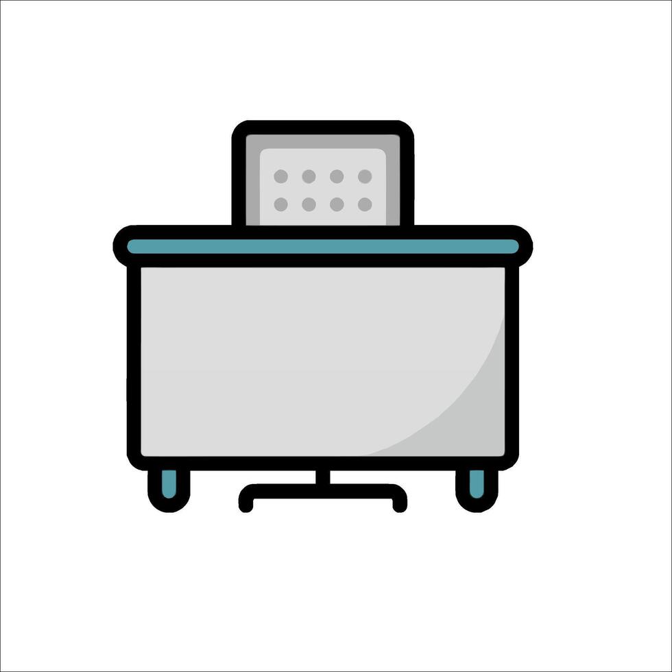 Office desk icon vector