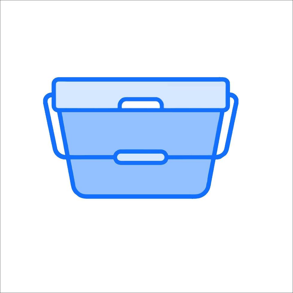A blue bucket with handles on a white background vector