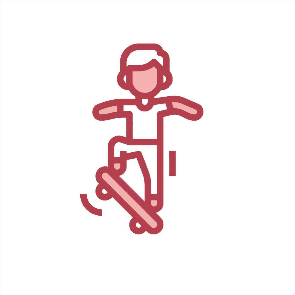A man riding a skateboard line icon vector