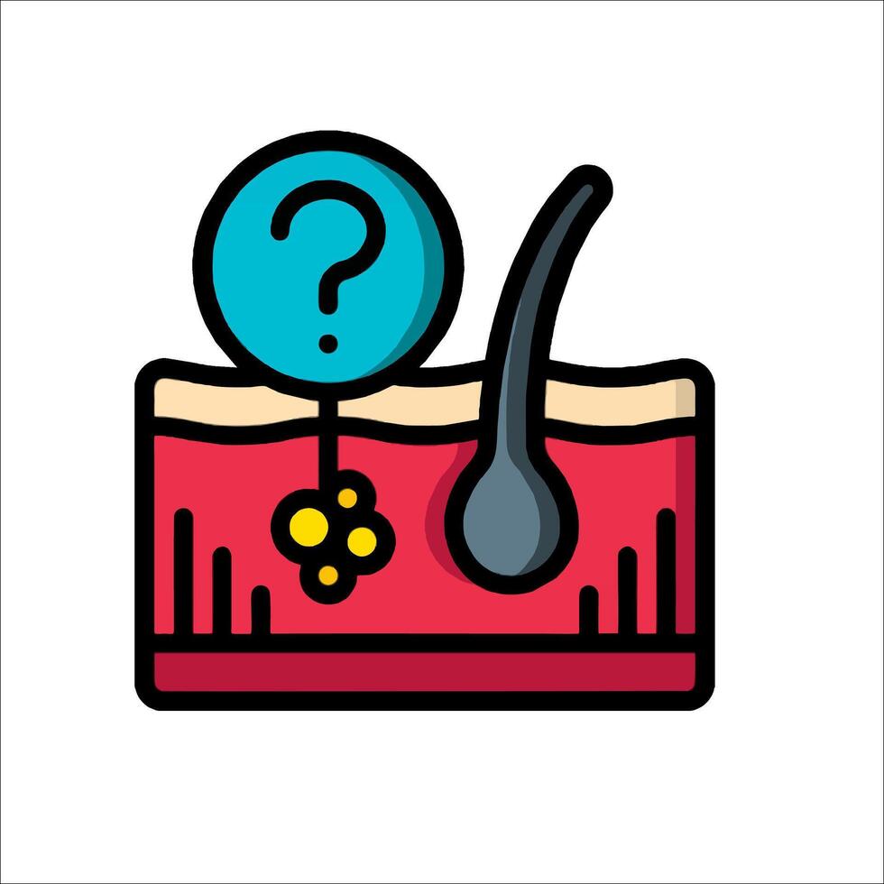 A question mark on a piece of skin vector