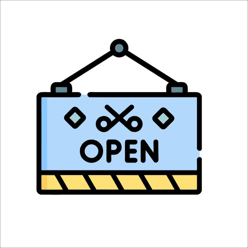 Open sign icon illustration vector