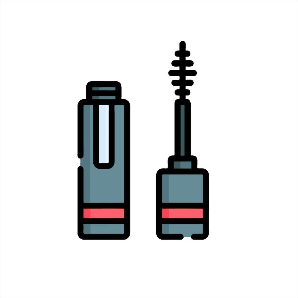 Mascara tube and brush icon illustration vector