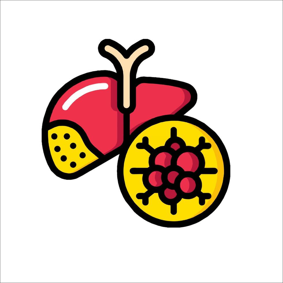 Liver and pancreas icon, liver and pancreas vector