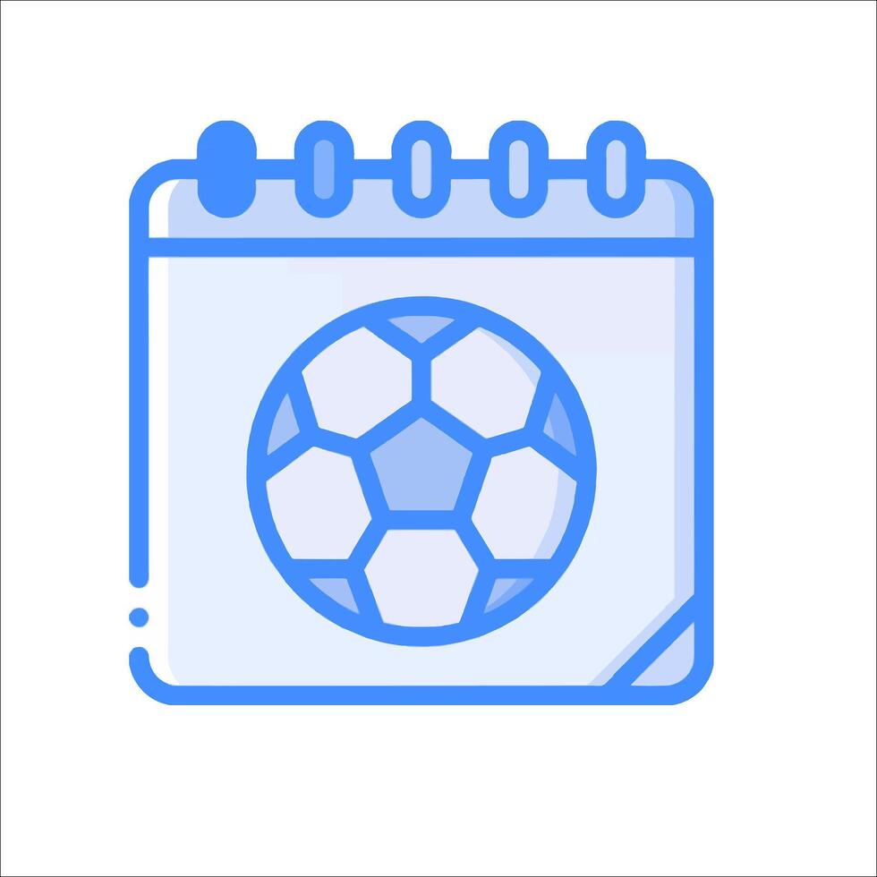 A soccer ball in a notebook icon vector