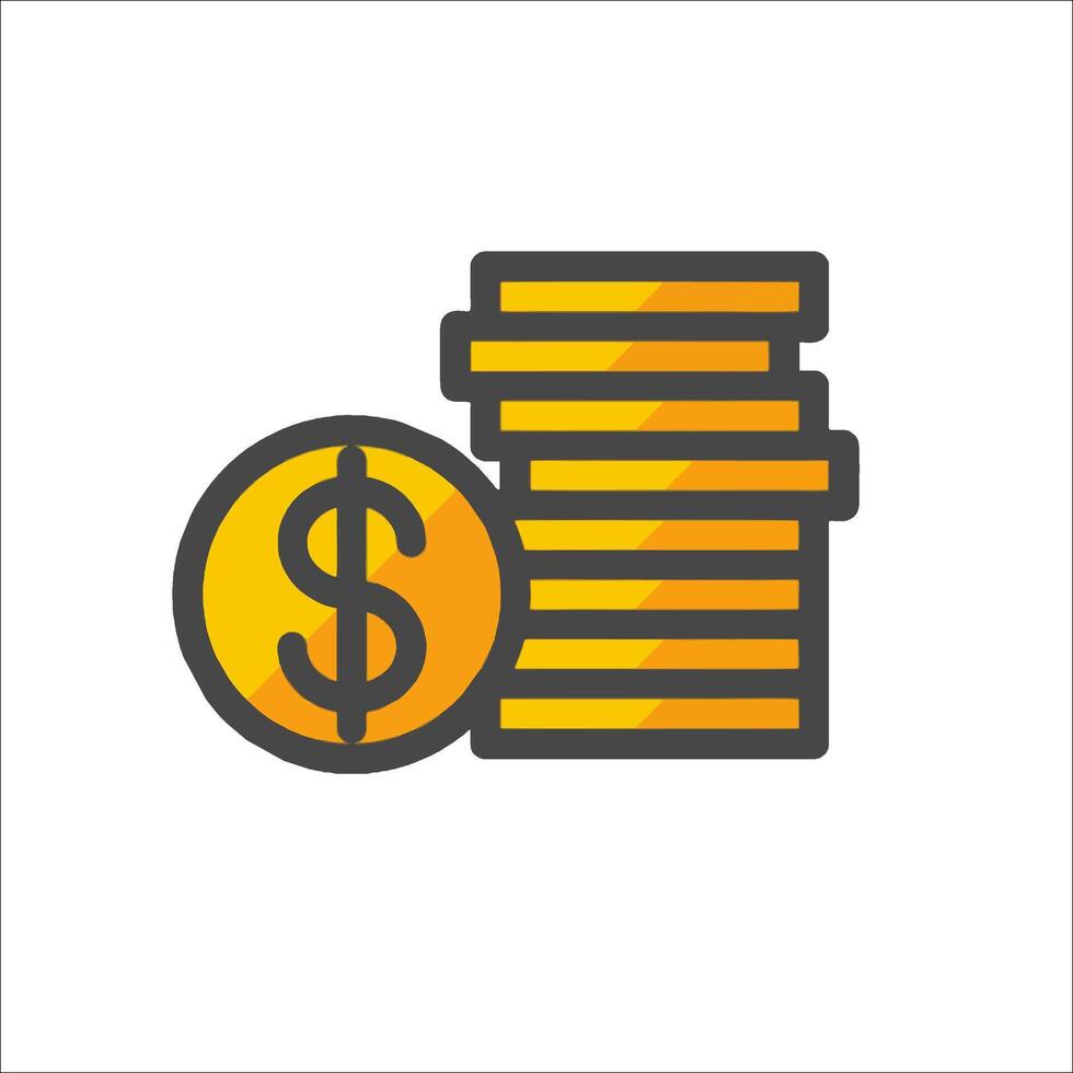 A stack of money and a dollar sign vector