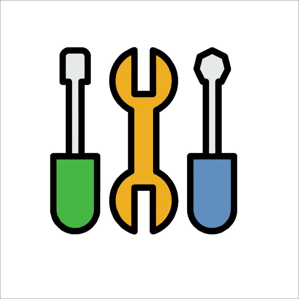 A set of tools on a white background vector