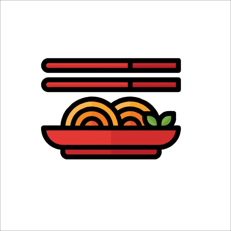 Chinese food icon illustration vector