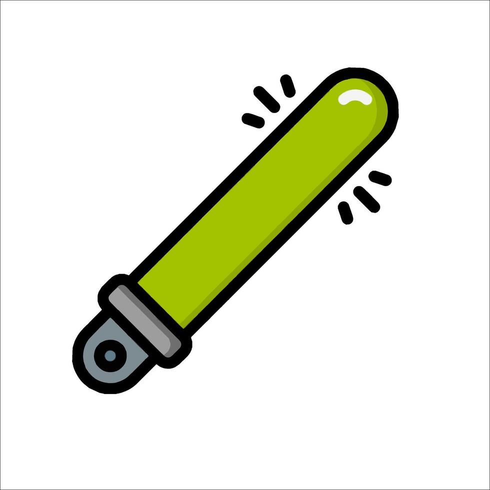 A green tube with a black handle on it vector