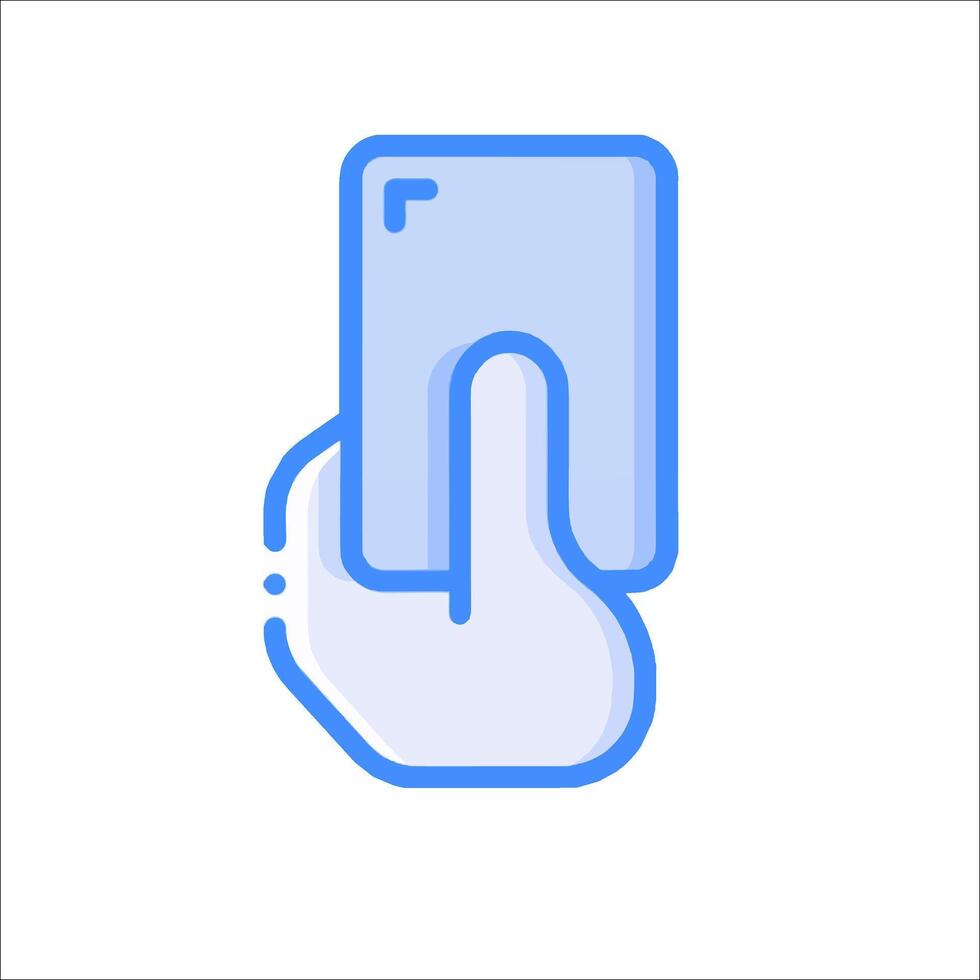 A hand holding a phone icon vector