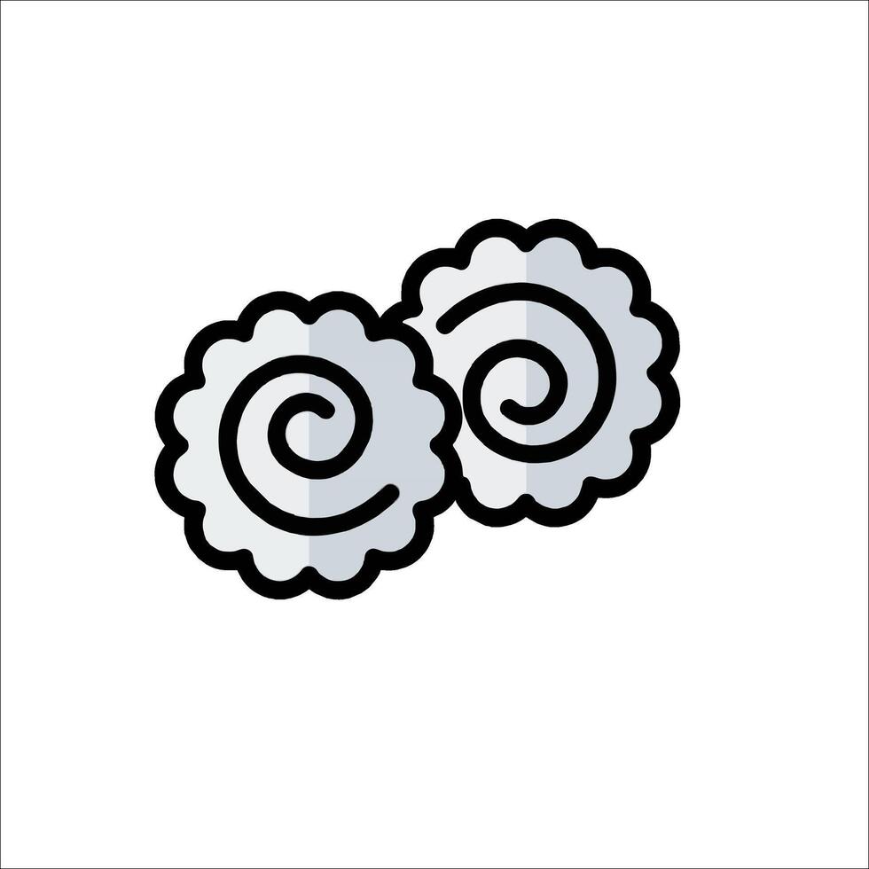 Two sushi rolls on a white background vector