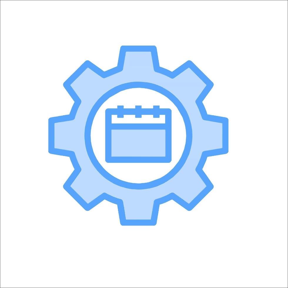 A gearwheel with a calendar icon on it vector
