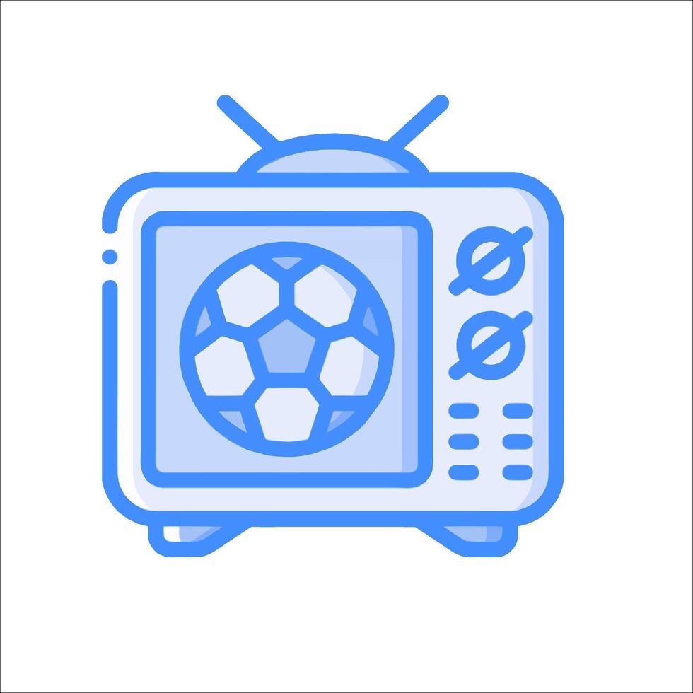 A television with a soccer ball on it vector