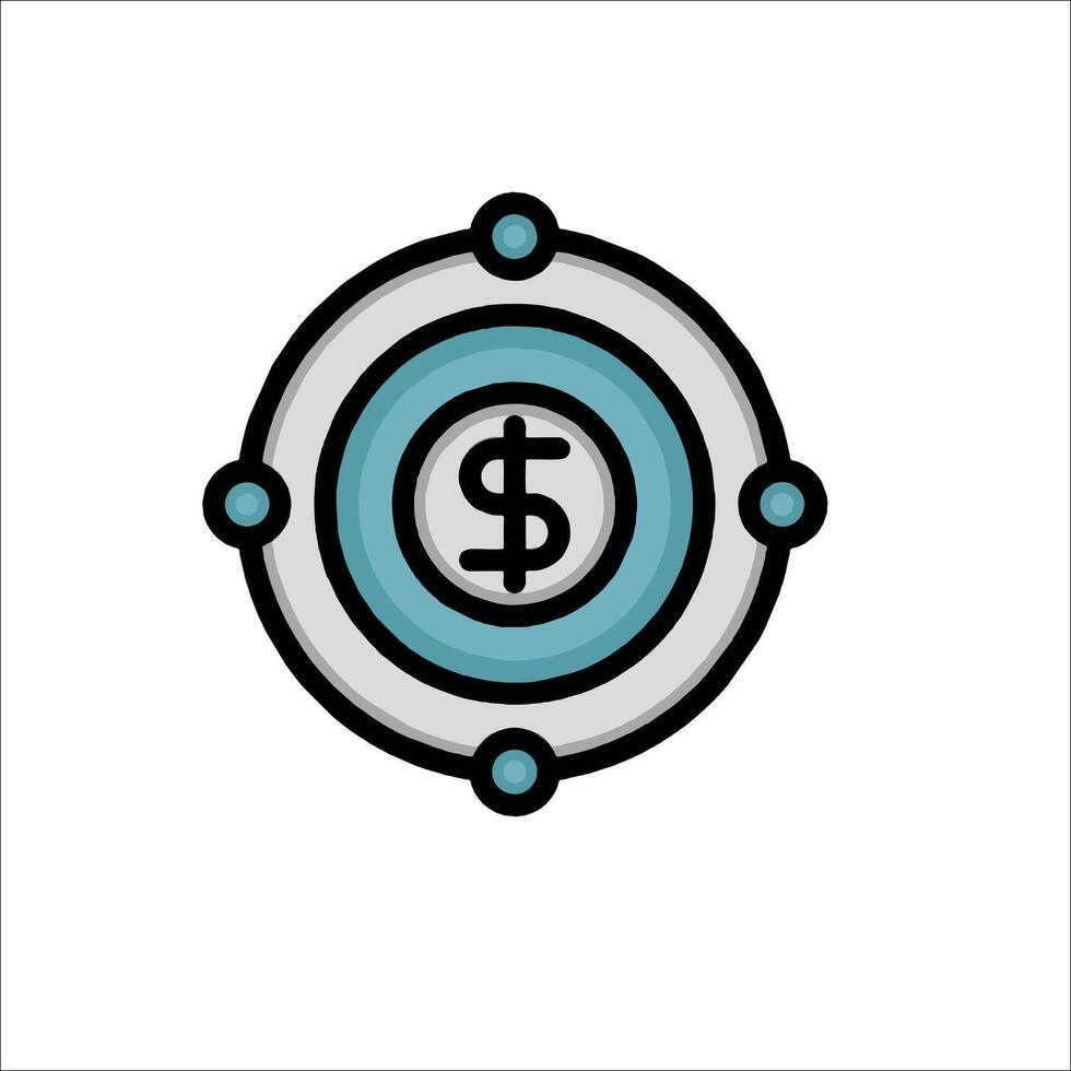 A dollar sign icon in a circle vector