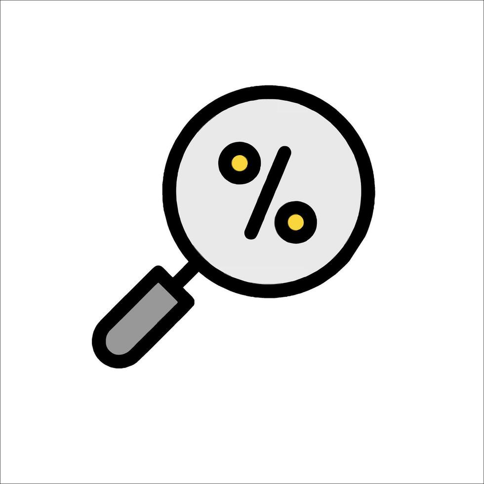 A magnifying glass icon on a white background vector