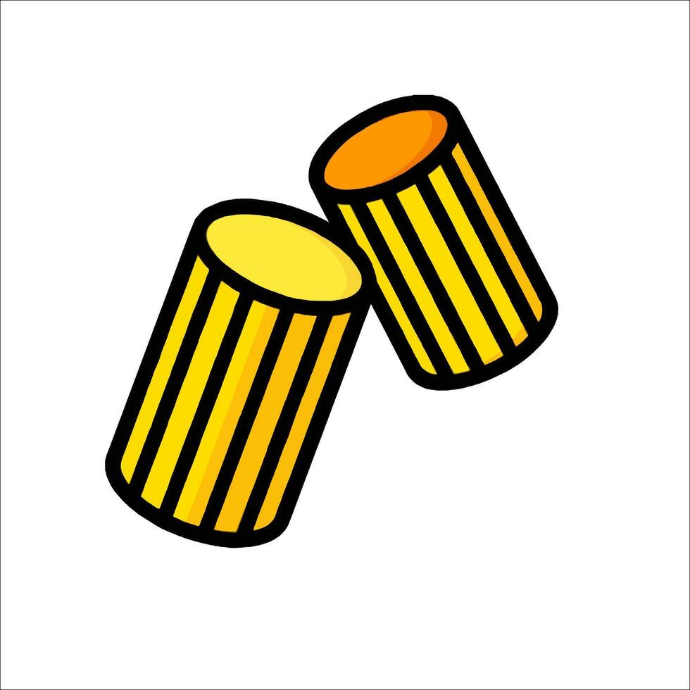 Two yellow and black cylinders on a white background vector
