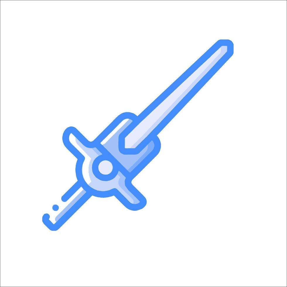 A blue and white sword icon on a white background vector