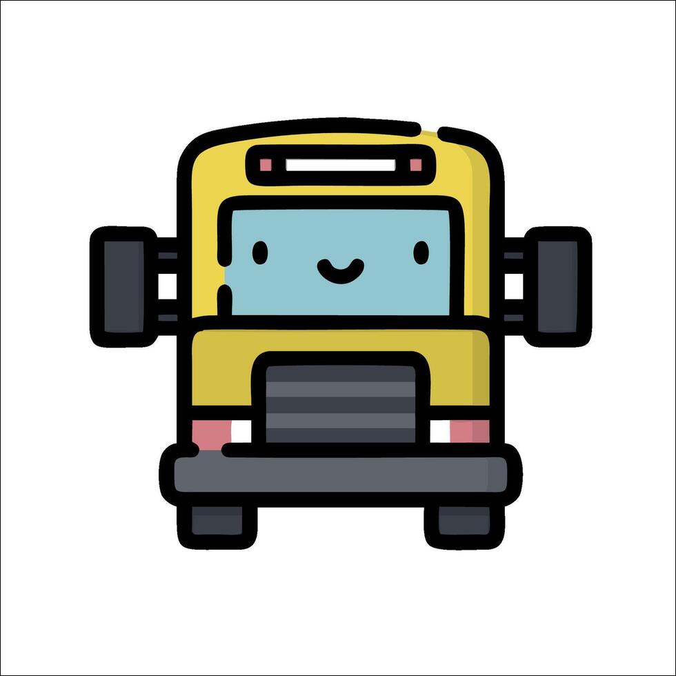 A cartoon school bus with a smiley face vector