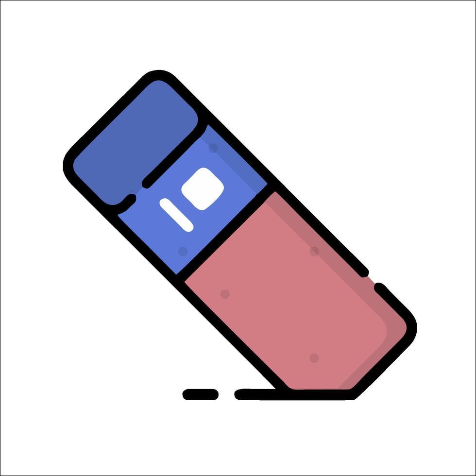 A red and blue pencil with a pencil on top vector