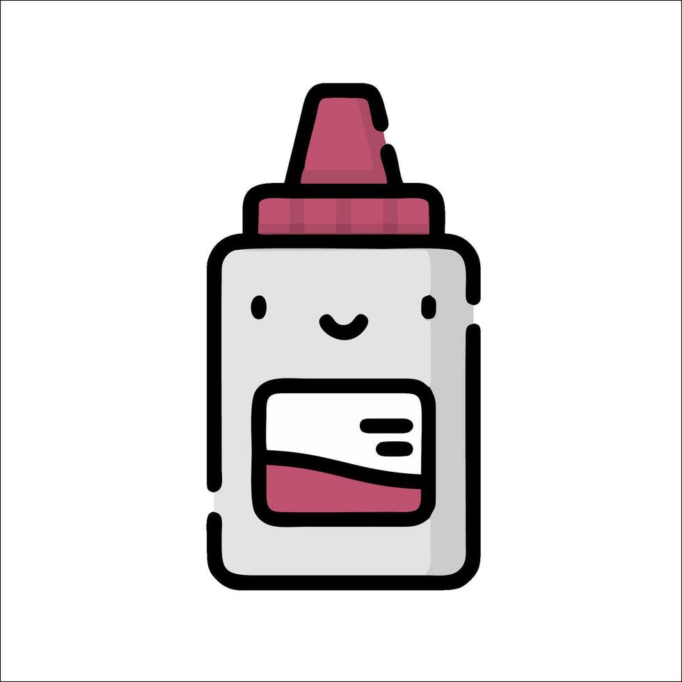 A bottle of liquid with a smiley face on it vector