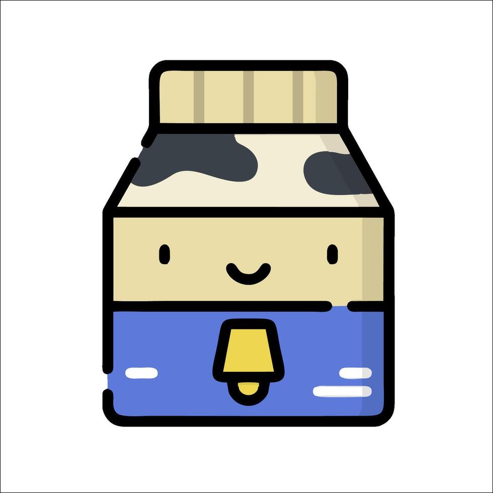A cartoon milk bottle with a smiley face vector