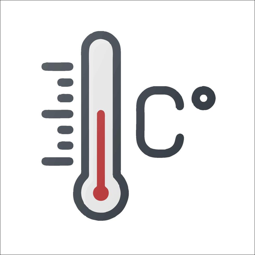 A thermometer icon on a white background vector