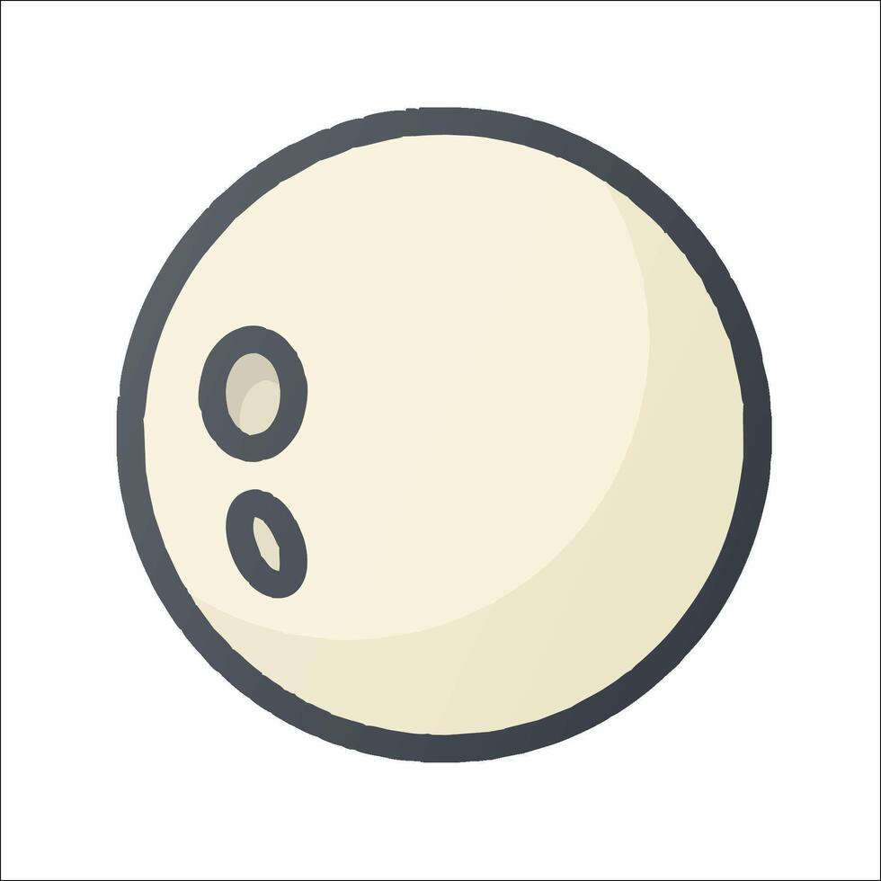 A white ball with a black dot on it vector