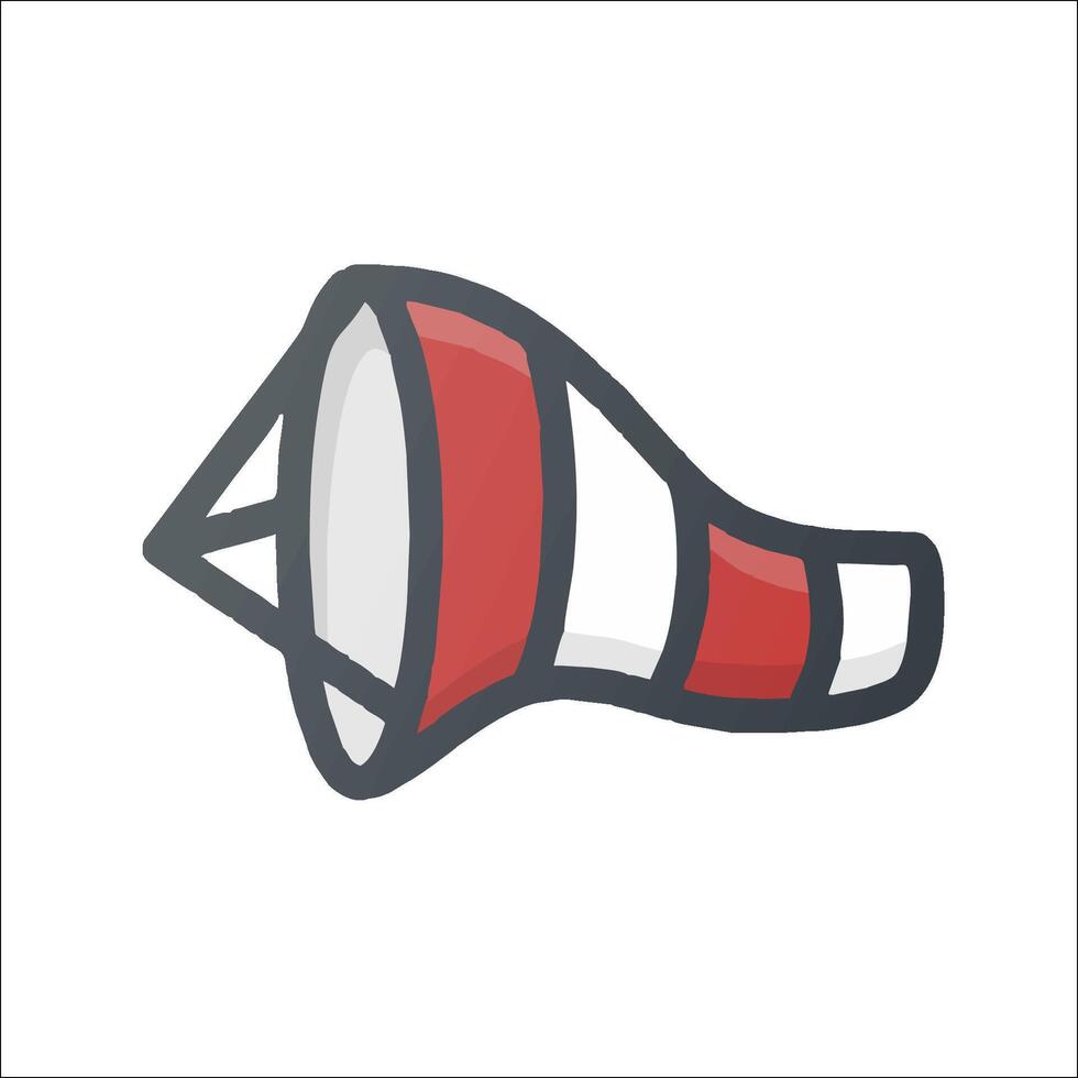 A red and white megaphone icon vector