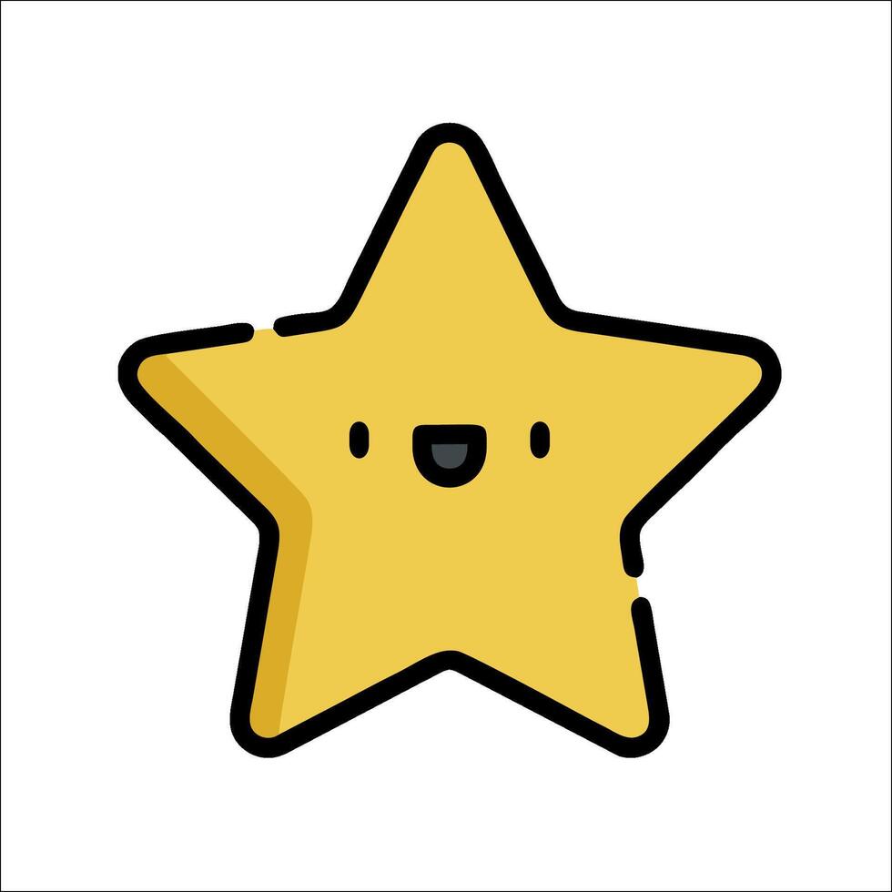 A cartoon star with a smile on its face vector