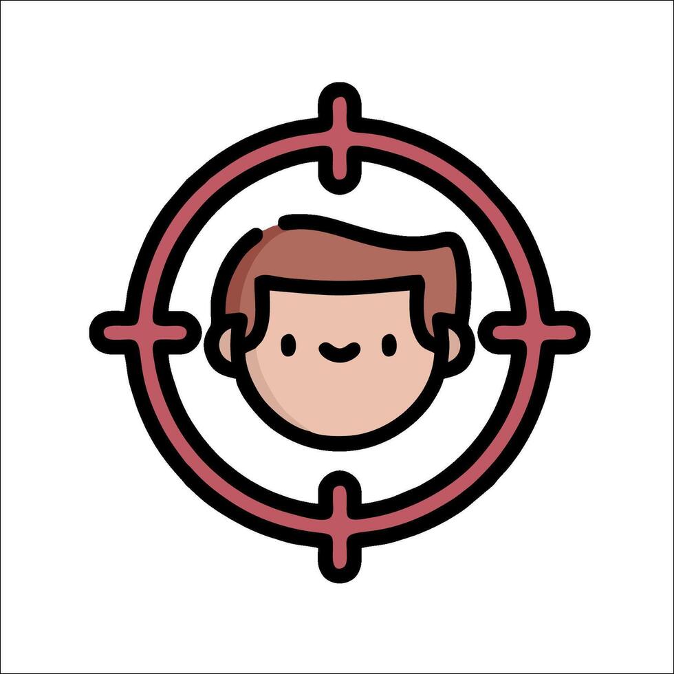 A man in a crosshair icon vector