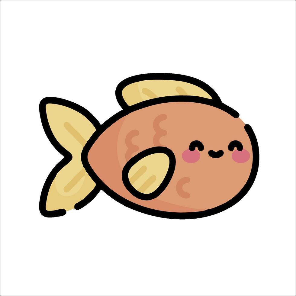 A cartoon fish with a smile on its face vector