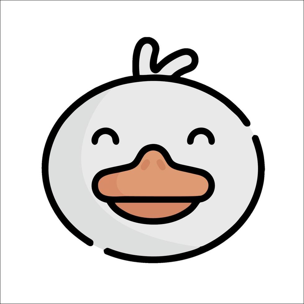 A cartoon duck face with a smile vector