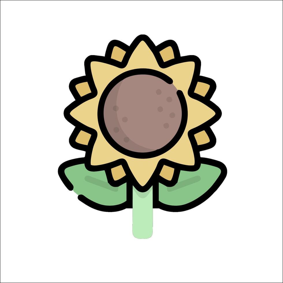 A sunflower icon on a white background vector