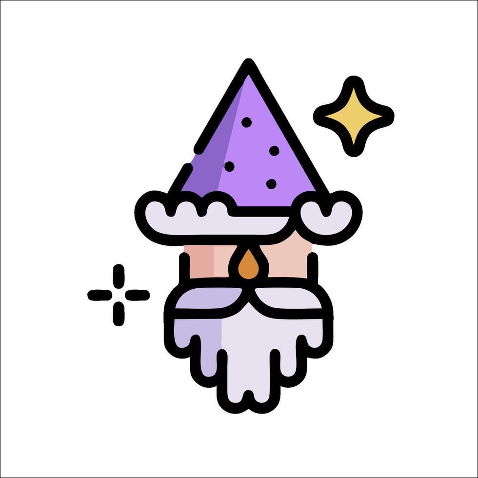 A purple gnome with a hat and stars vector
