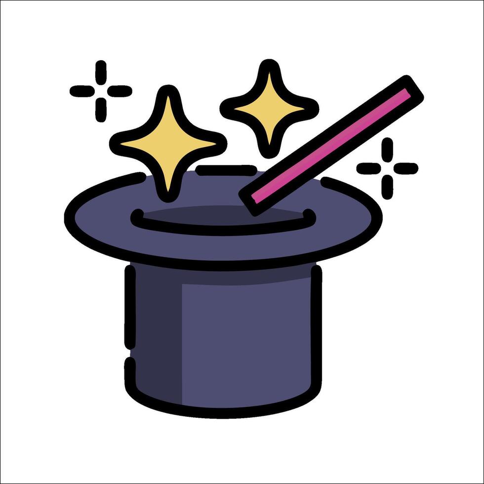 Magician hat icon illustration vector