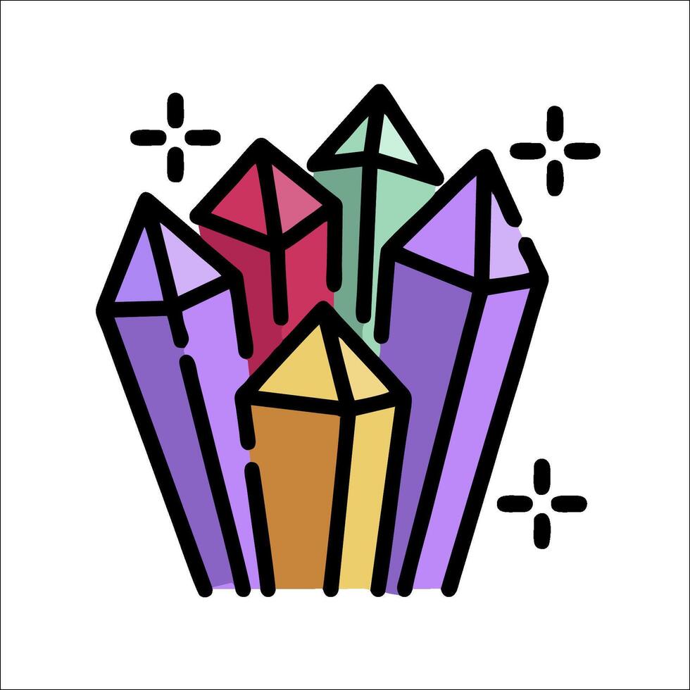 A colorful crystal icon with a star in the middle vector