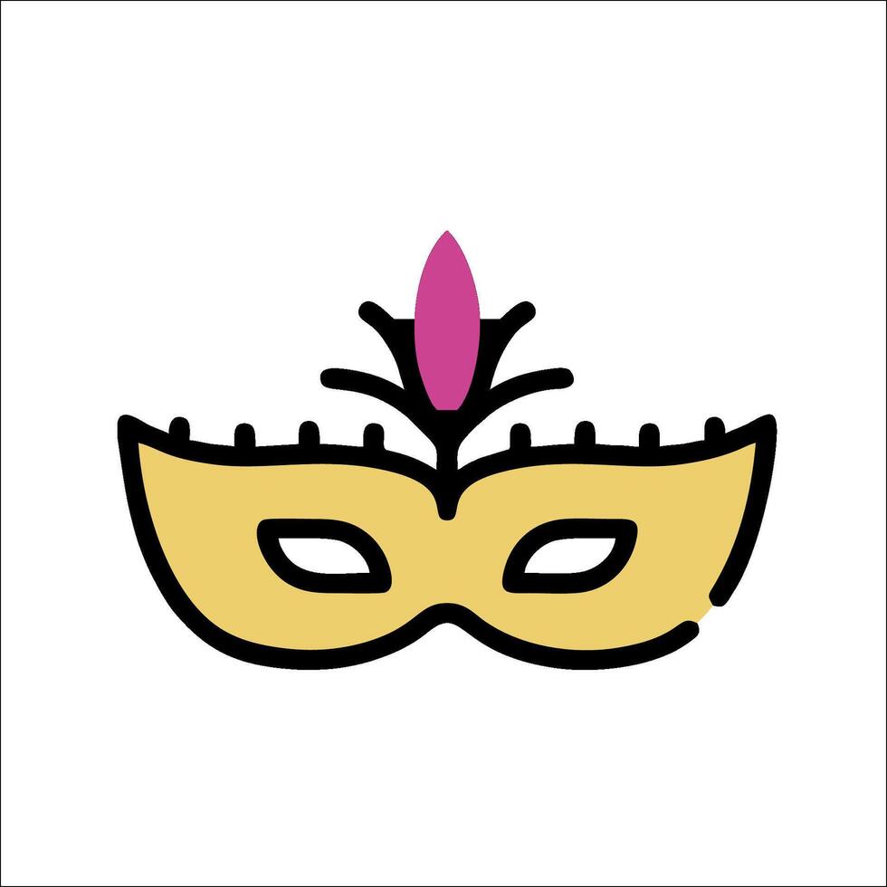 A carnival mask with a pink flower on it vector
