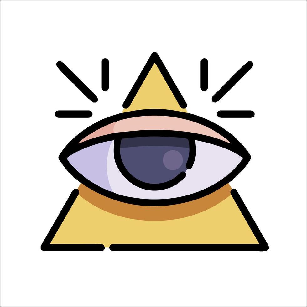 All seeing eye icon illustration vector