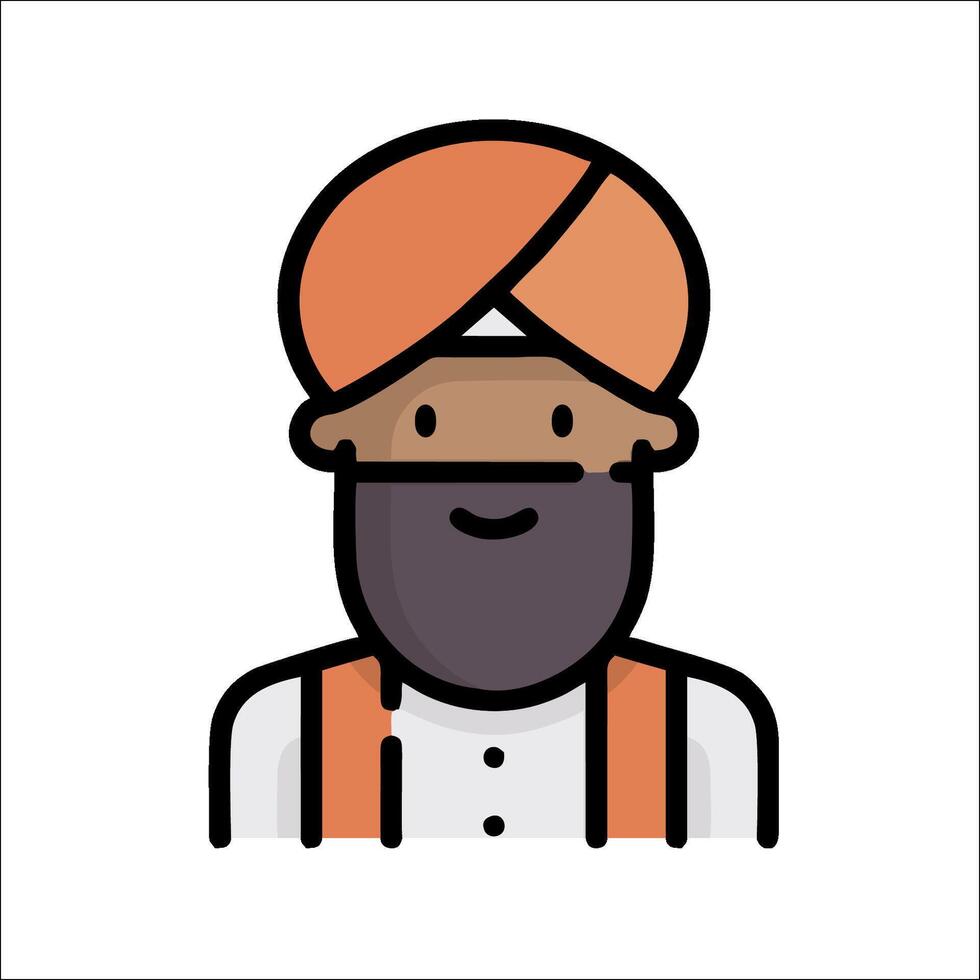 An illustration of a man wearing a turban vector