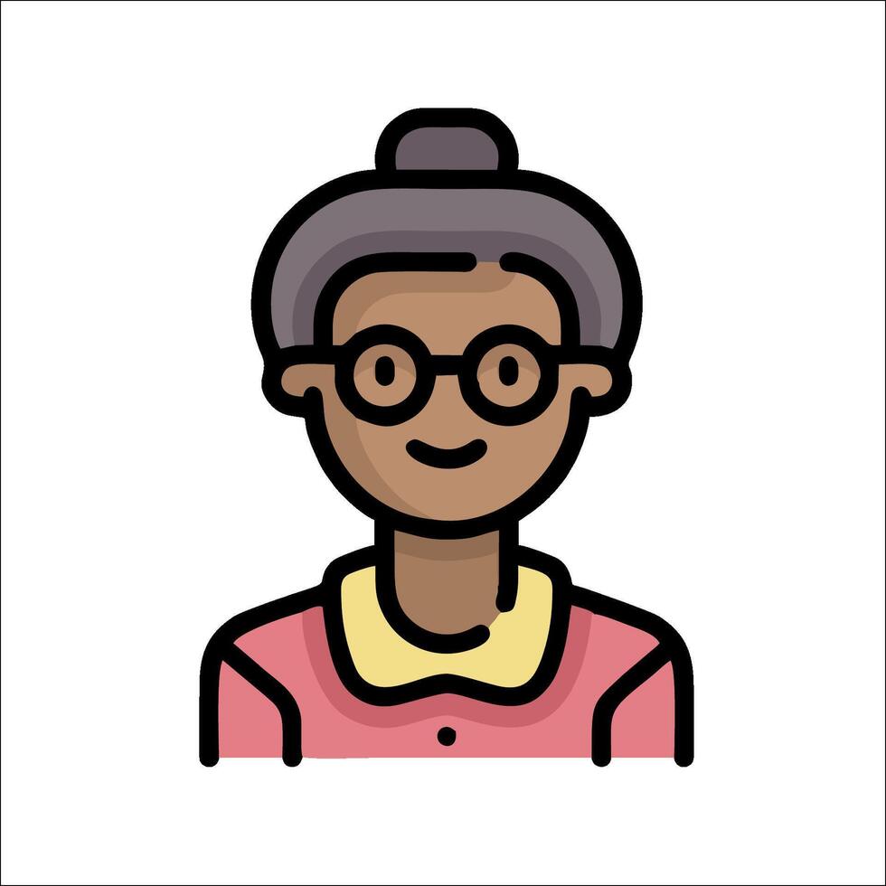 An icon of a woman with glasses and a hat vector