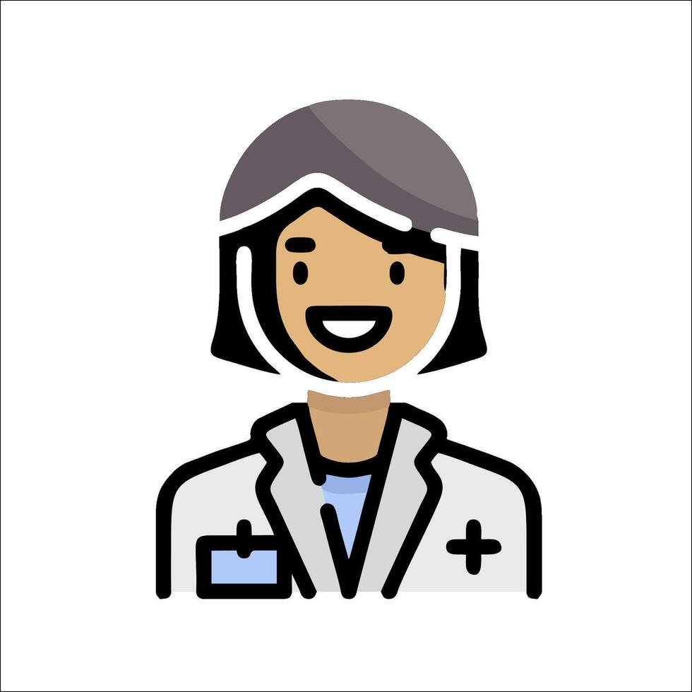 A doctor icon with a smile on his face vector
