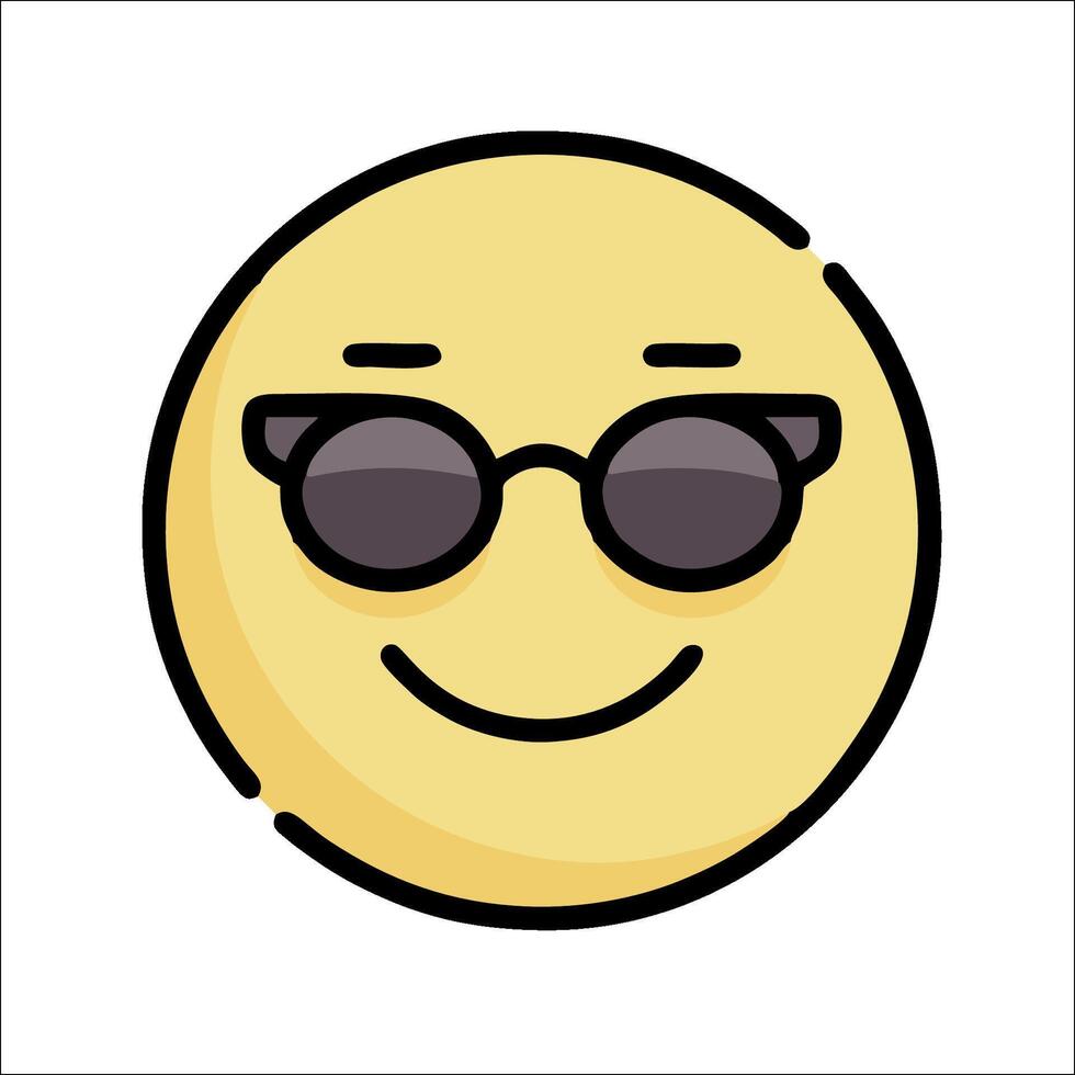A smiley face with sunglasses on it vector