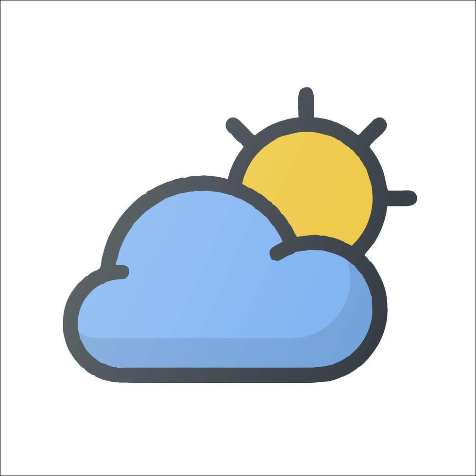 A cloud with a sun and a cloud vector