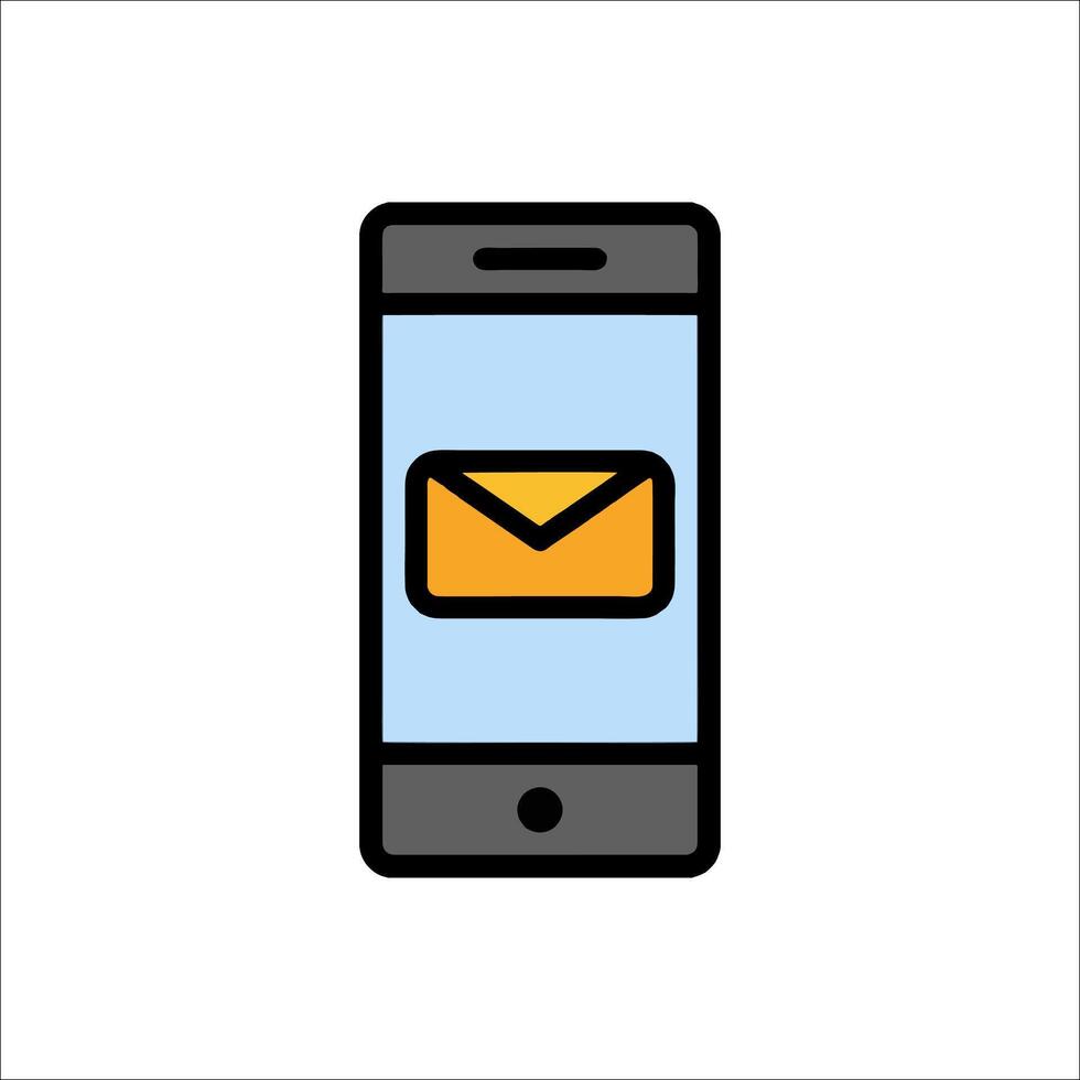 An email icon on a smartphone vector