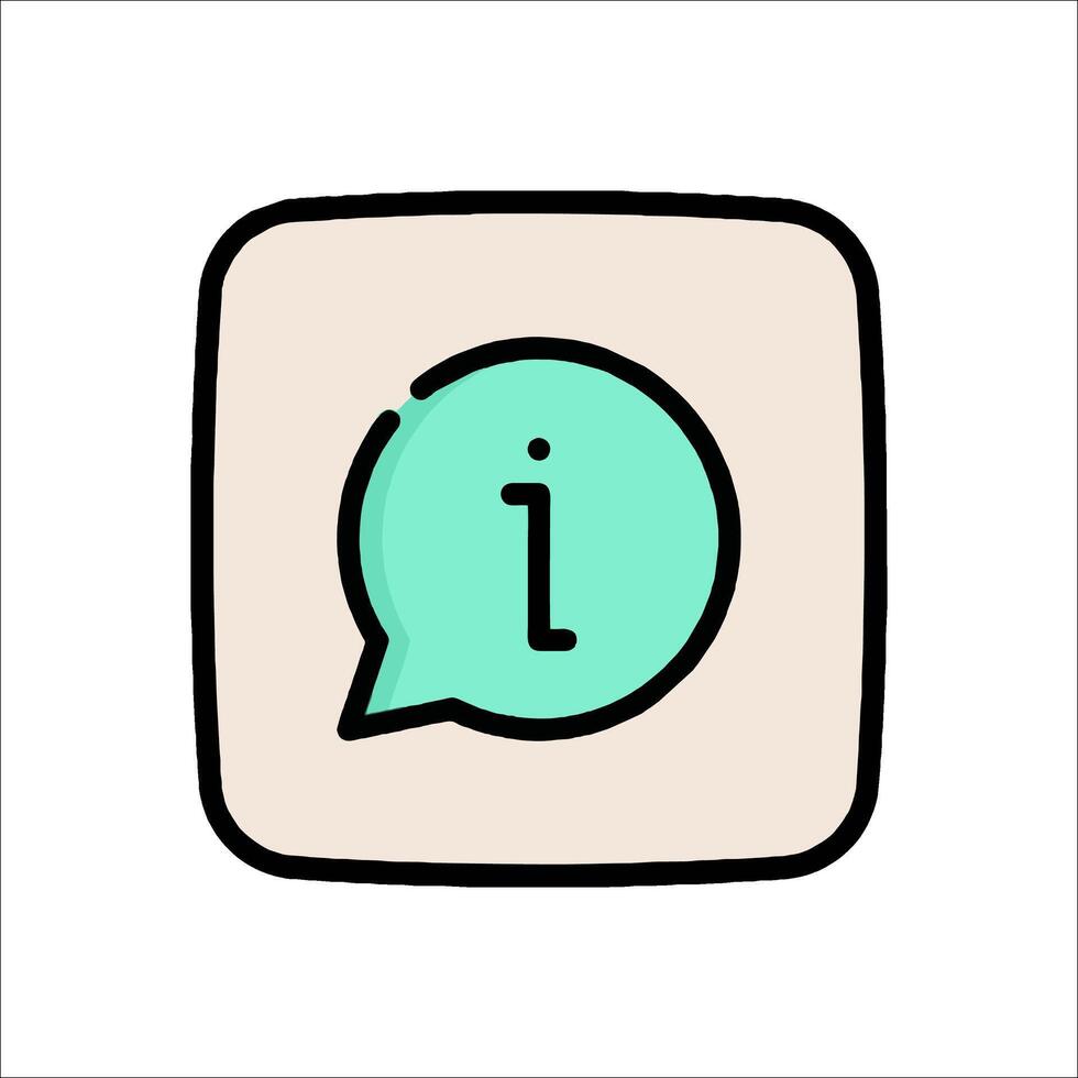 A green speech bubble with the word i in it vector