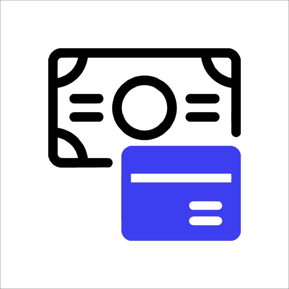 A credit card and money icon vector